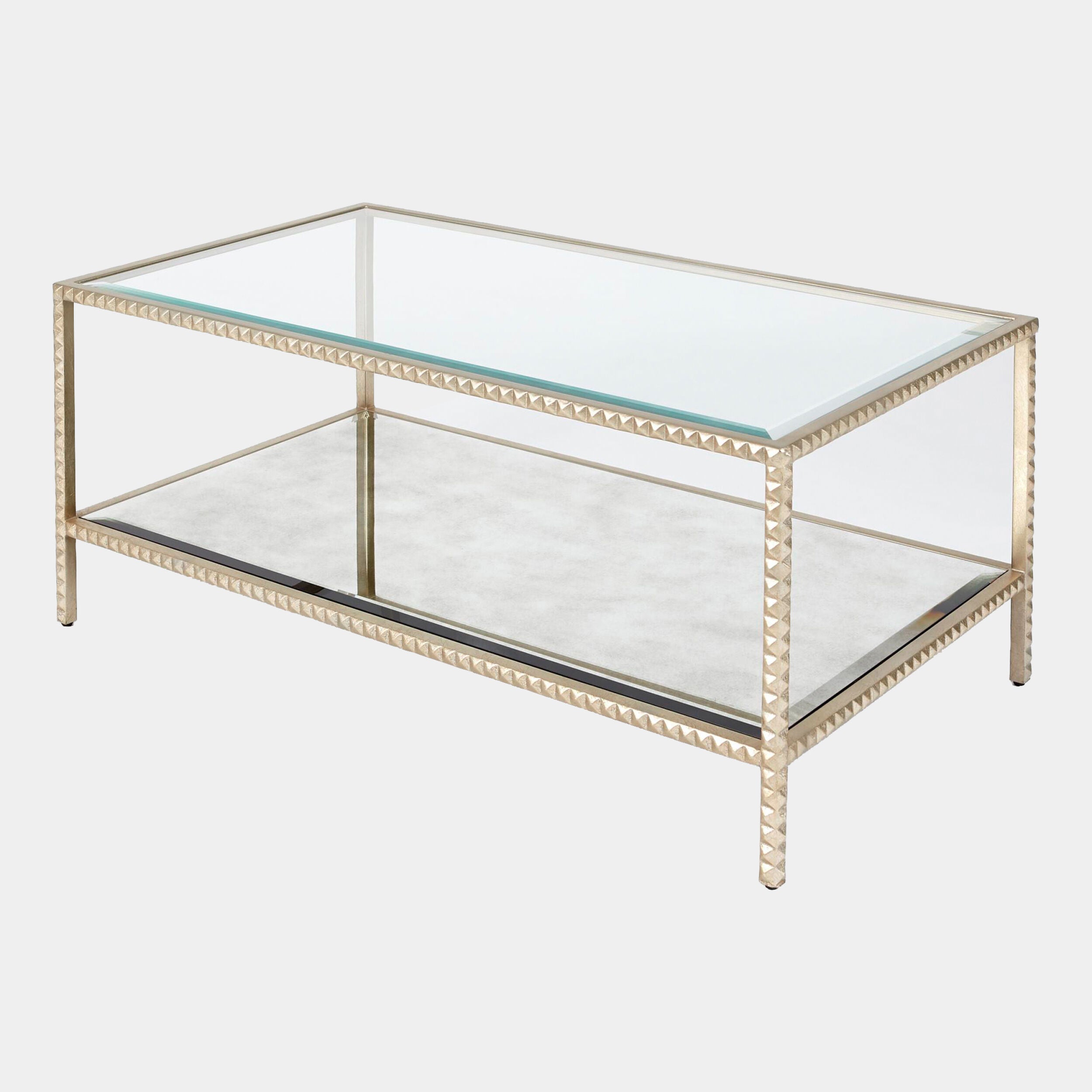 Stud Coffee Table-Silver Leaf
