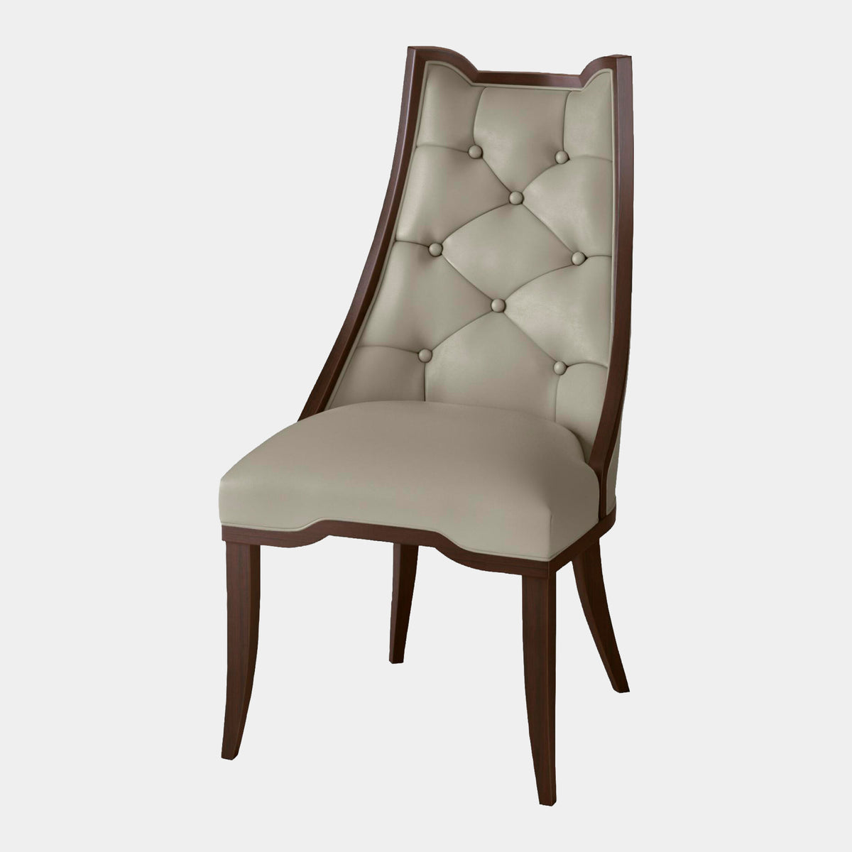 Logan Dining Chair-Walnut/Gray Leather