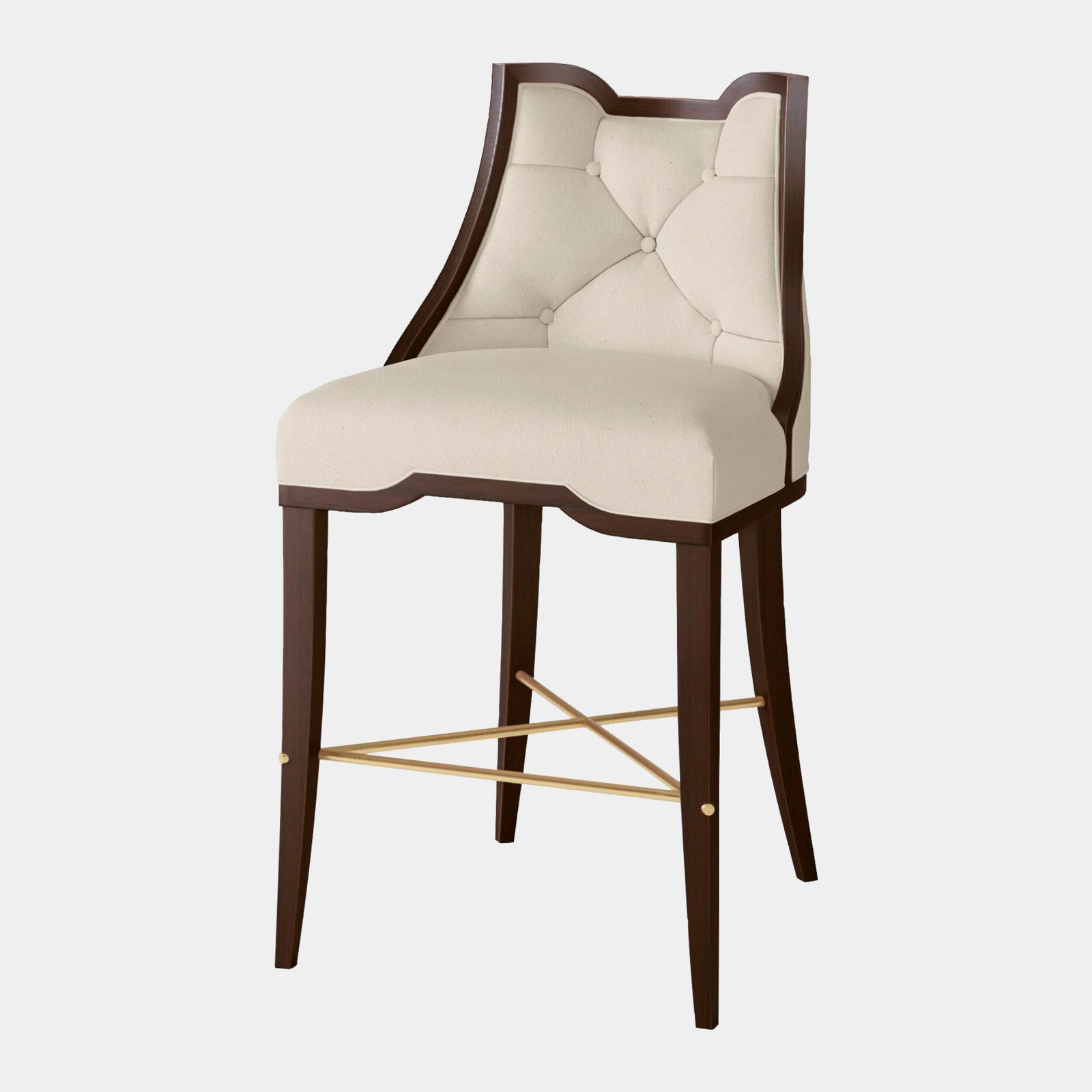 Logan Counter Stool-Walnut-Muslin