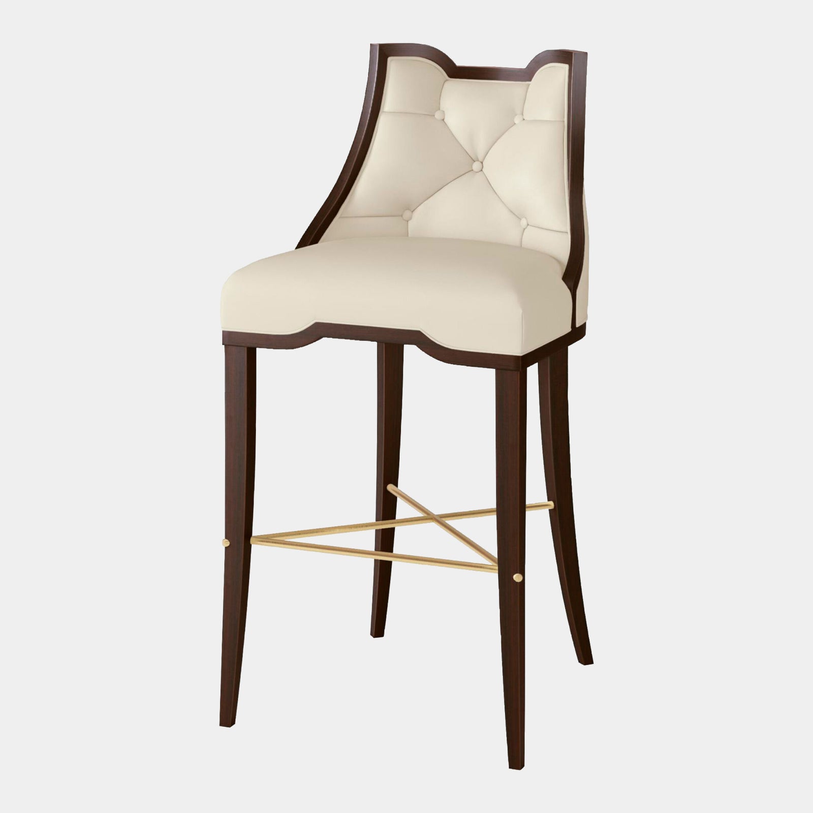 Logan Barstool-Walnut-Milk Leather