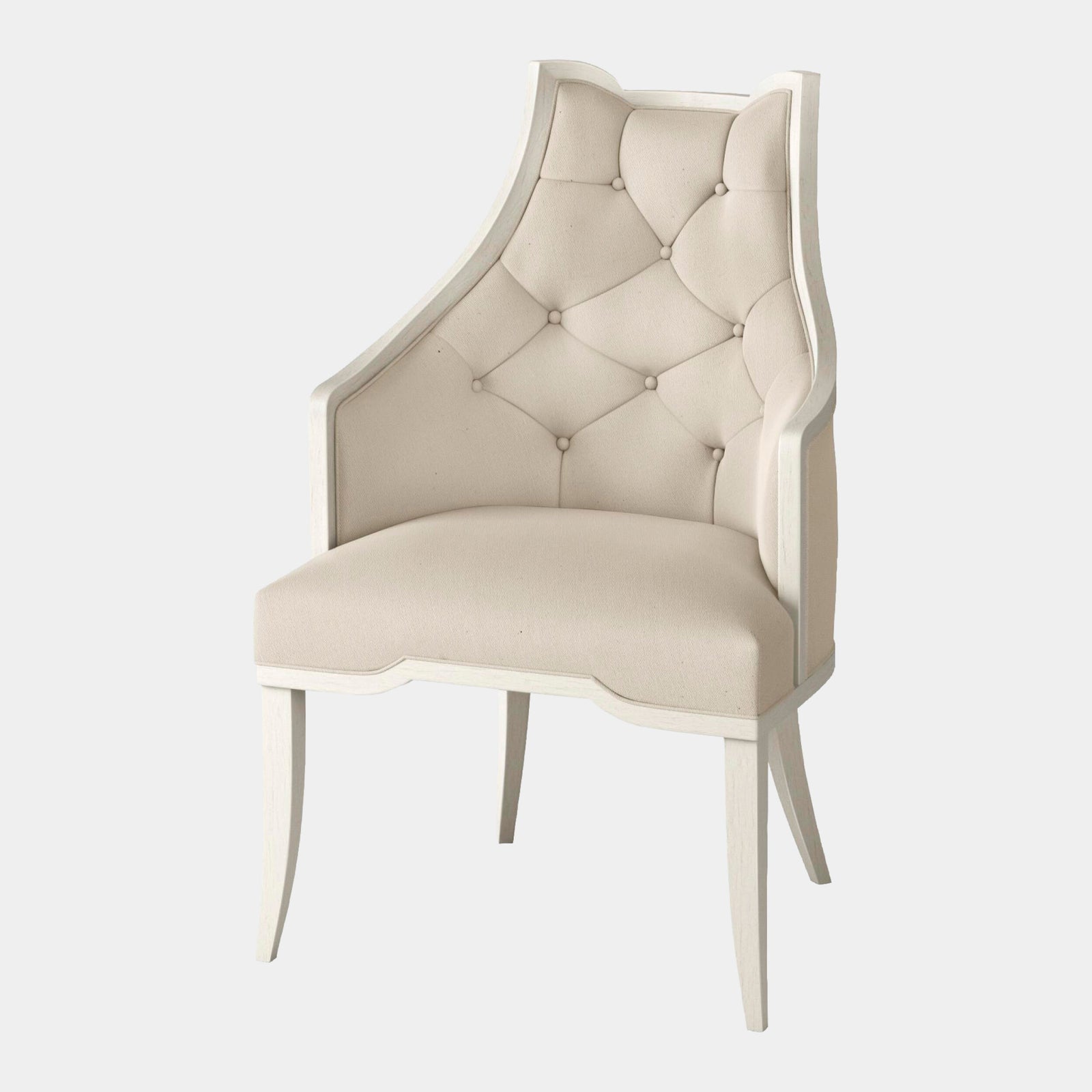 Logan Arm Chair-Antique White-Muslin