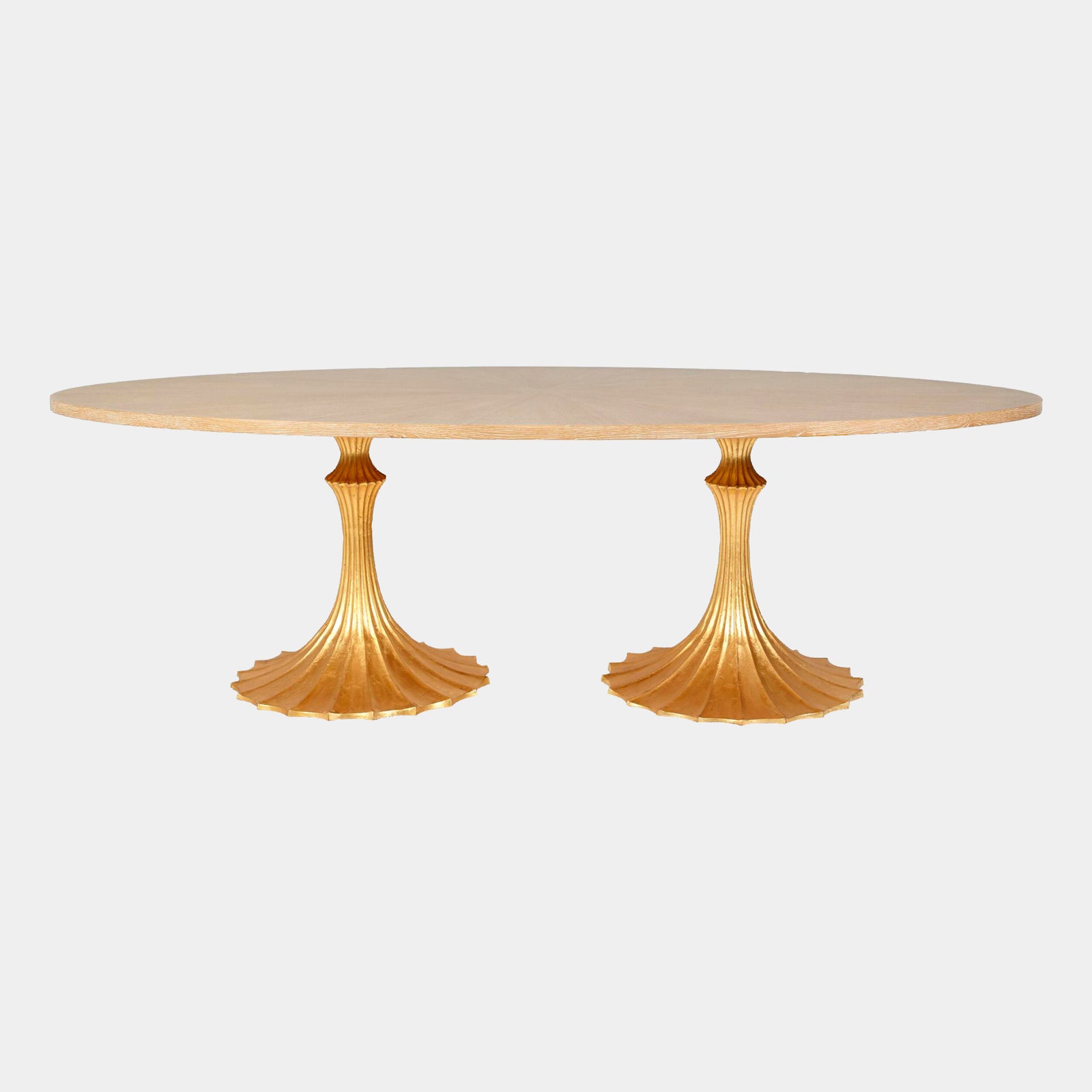 Landry Flute Table-96 Cerused Top-26 Gold Leaf