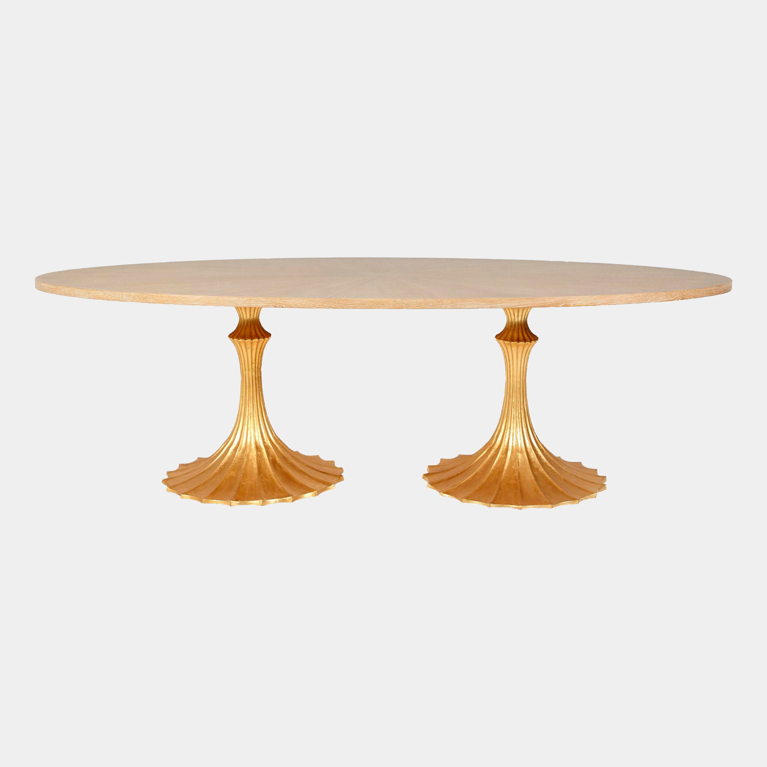 Landry Flute Table-96 Cerused Top-26 Gold Leaf
