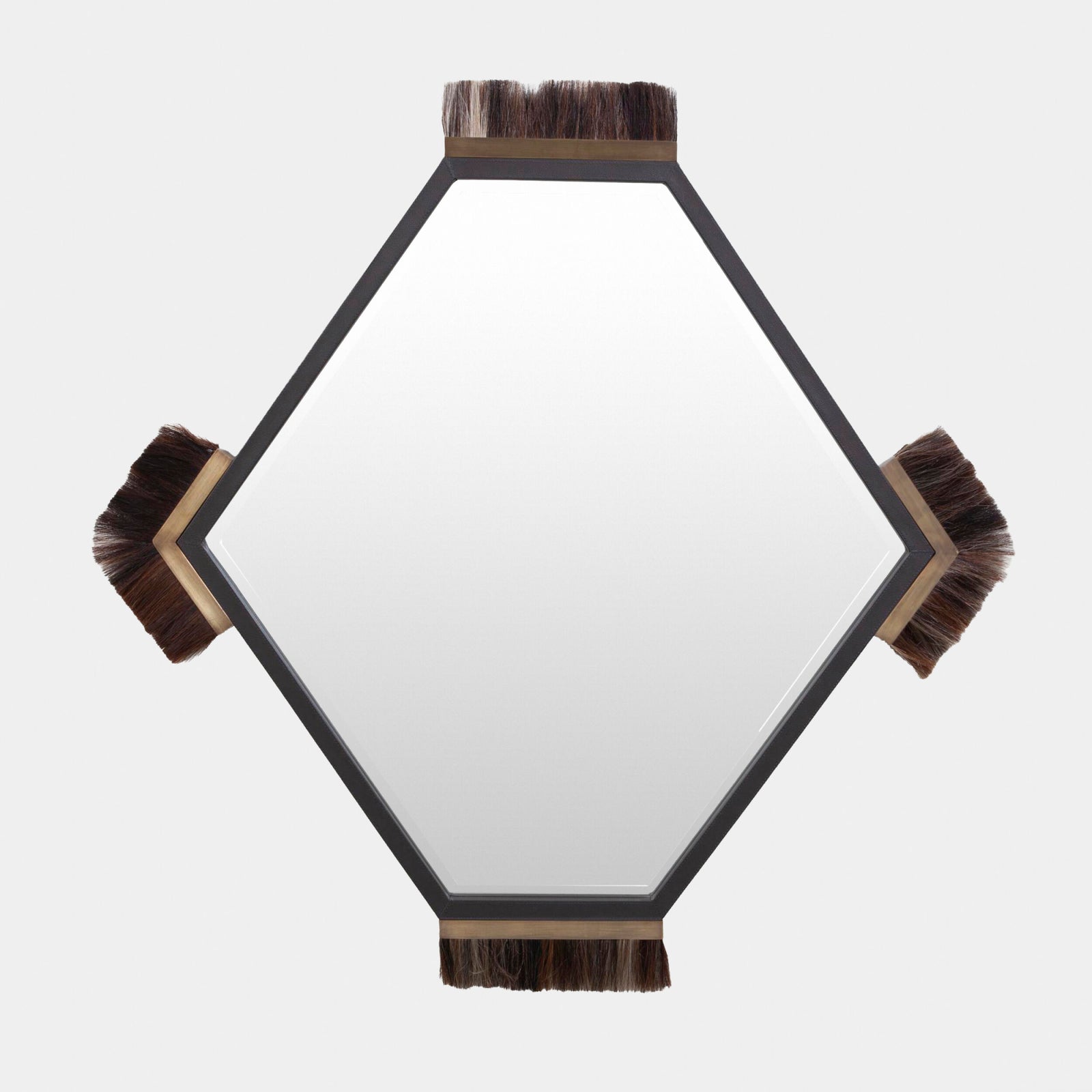 Harrington Mirror-Graphite Leather