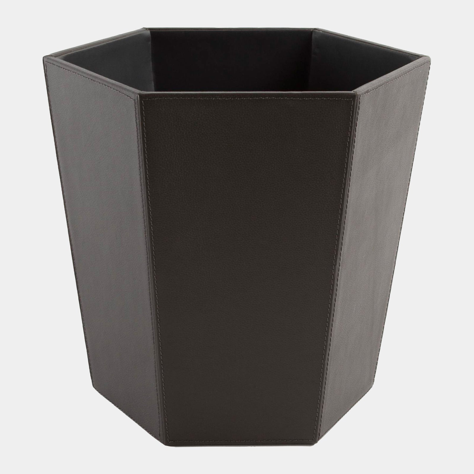 Tiffany Wastebasket-Graphite Leather