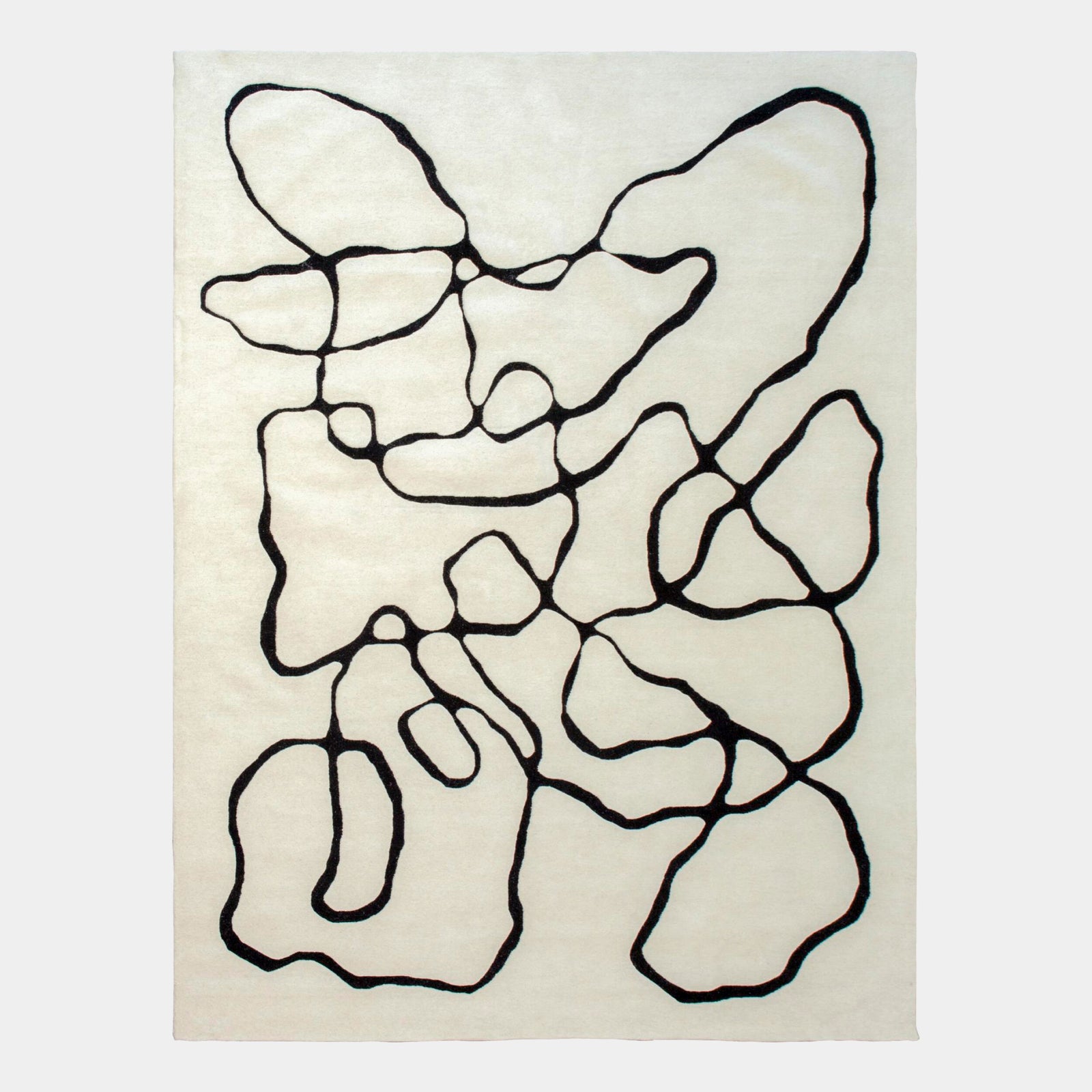 Zoned Rug-Ivory/Black