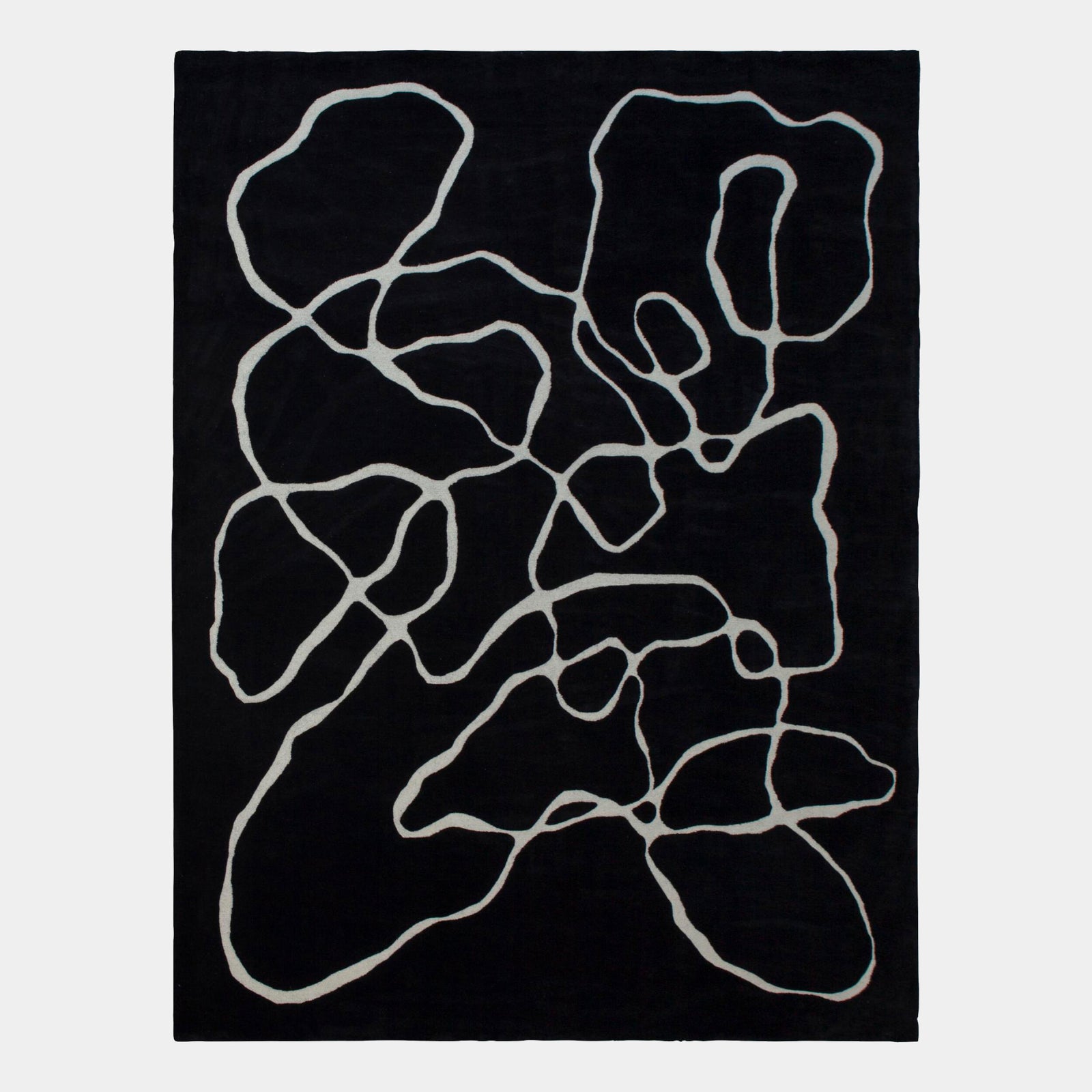 Zoned Rug-Black/Ivory